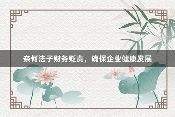 奈何法子财务贬责，确保企业健康发展