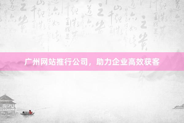 广州网站推行公司，助力企业高效获客